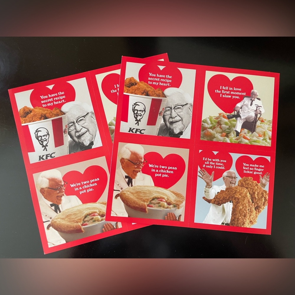 Rare Scratch and Sniff  KFC Valentine's Day Cards